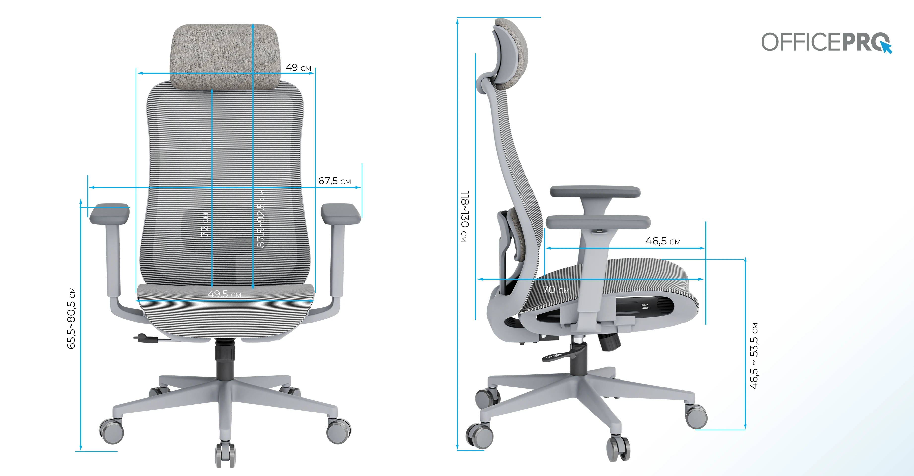 Размеры кресла OfficePro OC670