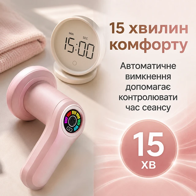 Интеллектуальный таймер автоматического выключения массажера на 15 минут