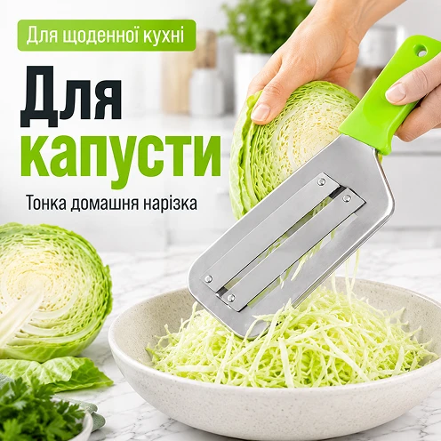 Шаткування капусти на тонкі рівномірні смужки