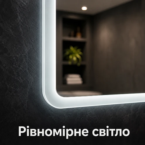 Равномерное и мягкое светодиодное свечение по периметру