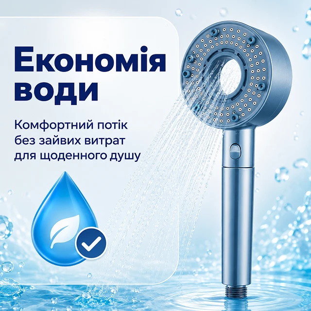 Эффективная и водосберегающая подача воды из душевой лейки