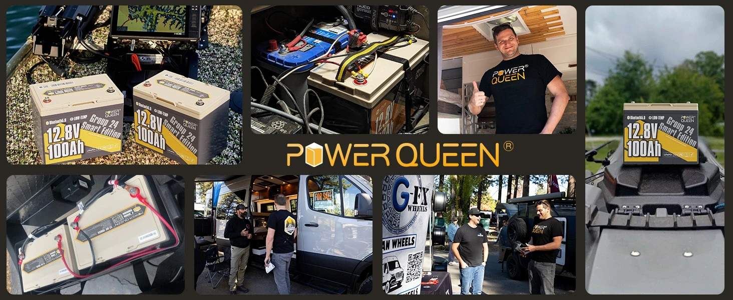 Габаритные размеры и клеммы аккумулятора Power Queen Group 24