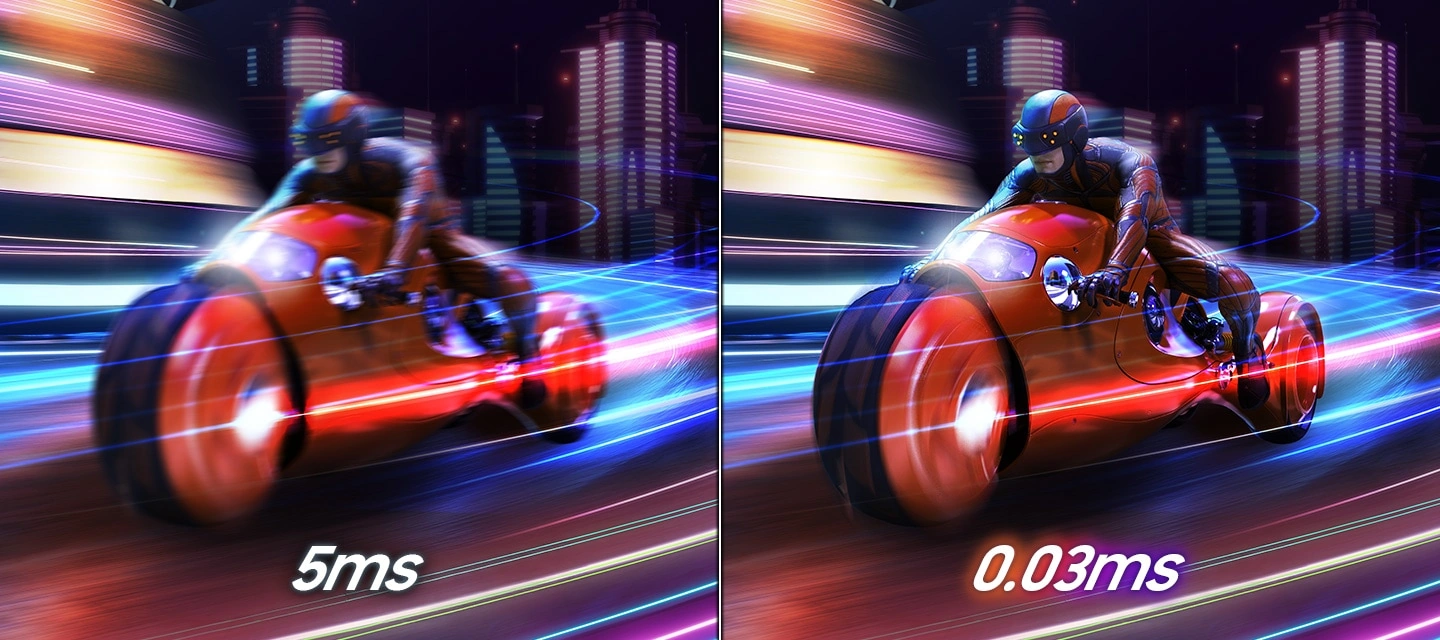 Время отклика 0,03 мс (GtG) на Samsung Odyssey OLED G7