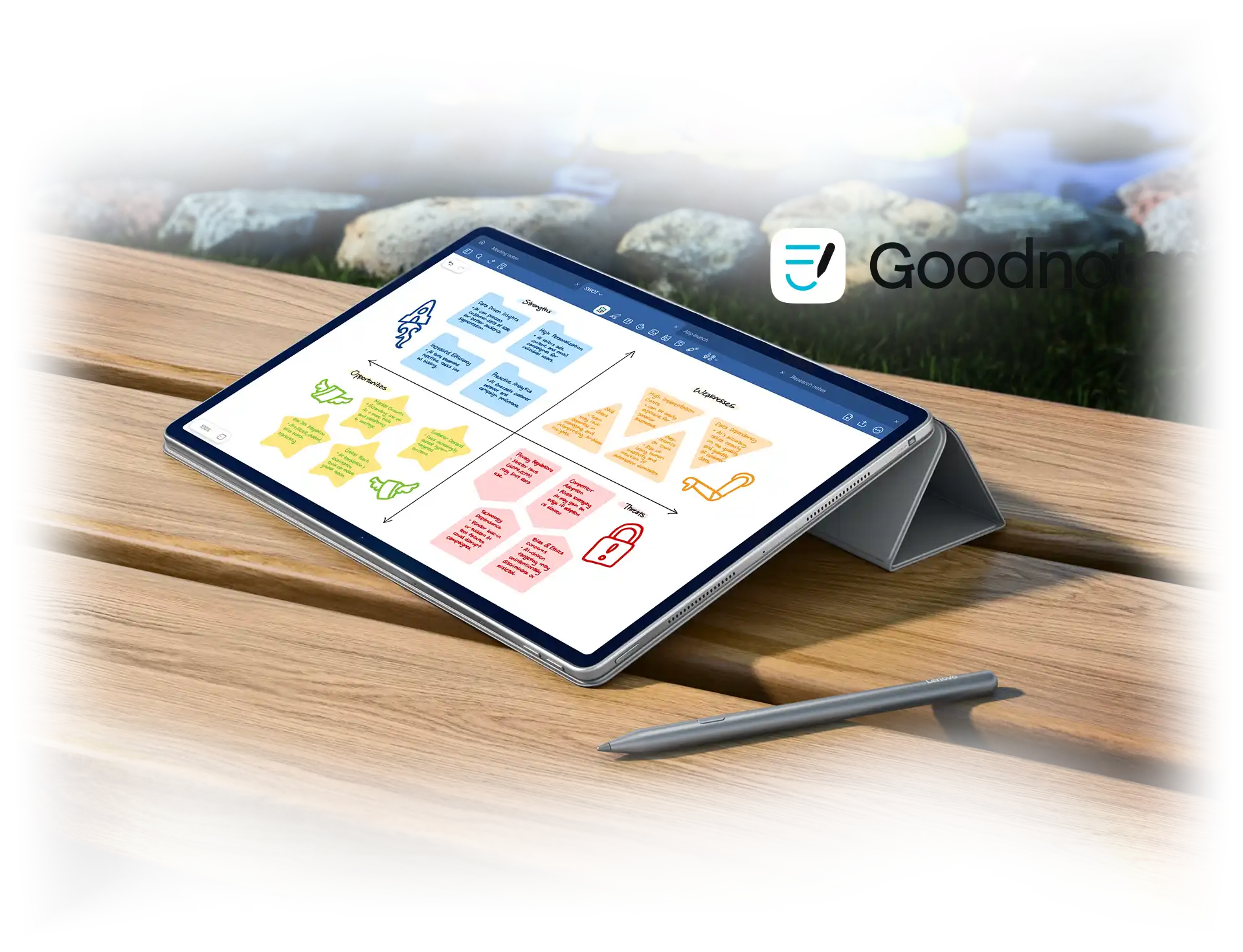 Планшет с приложением Goodnotes для заметок и планирования