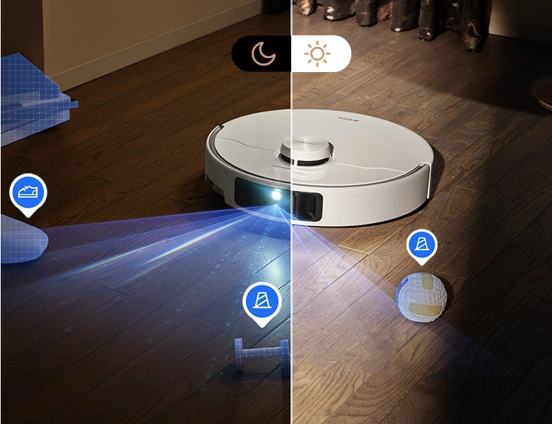 Обход препятствий днём и ночью благодаря LED-подсветке MOVA P50 Pro Ultra