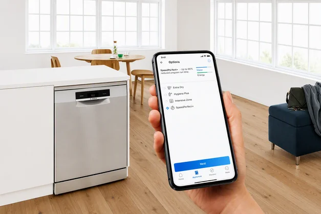 Опция SpeedPerfect на панели посудомоечной машины Bosch
