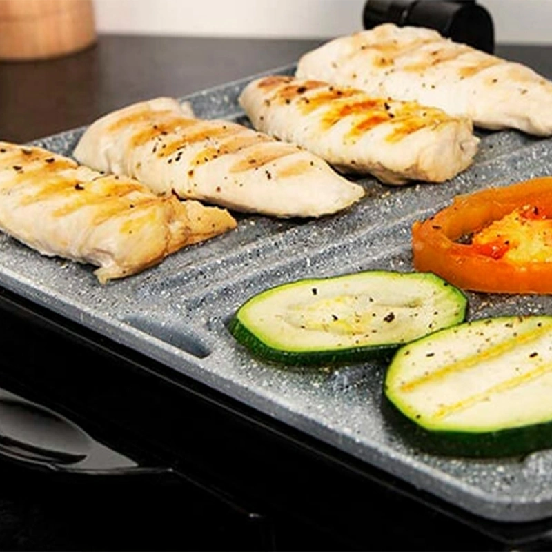Швидке нагрівання гриля CECOTEC Rock'nGrill 1500 Rapid із філе та овочами