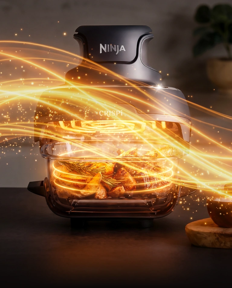 Мультипечь Ninja CRISPi в потоках горячего воздуха