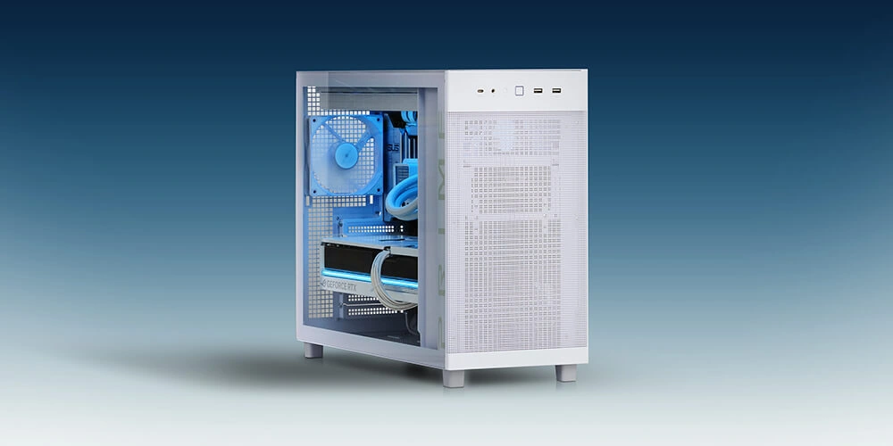 Корпус ASUS Prime AP303 с закалённым стеклом, общий вид