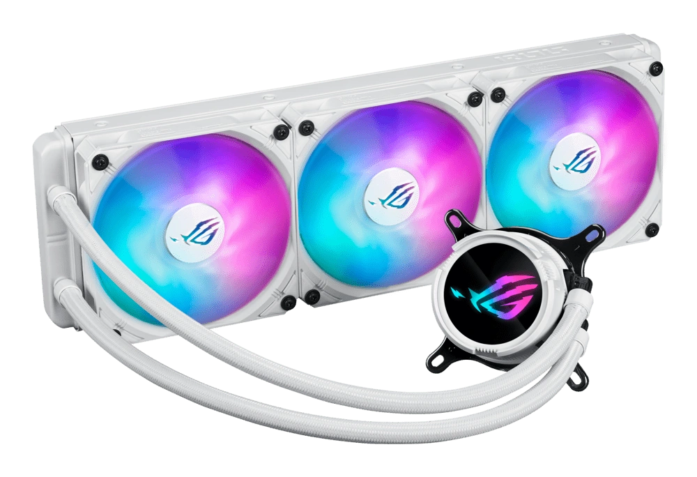 Водоблок ROG Strix LC III 360 ARGB White Edition с логотипом ROG
