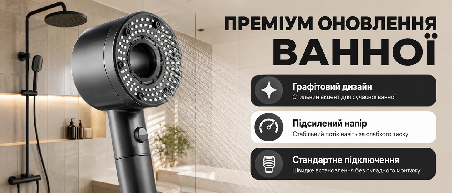 Сучасна графітова лійка для душу BRS