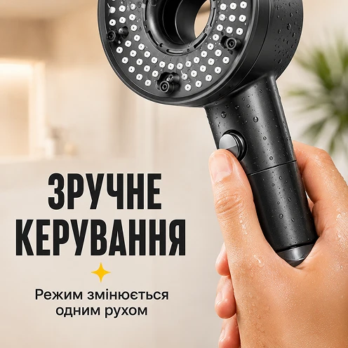 Зручне регулювання режимів лійки однією рукою