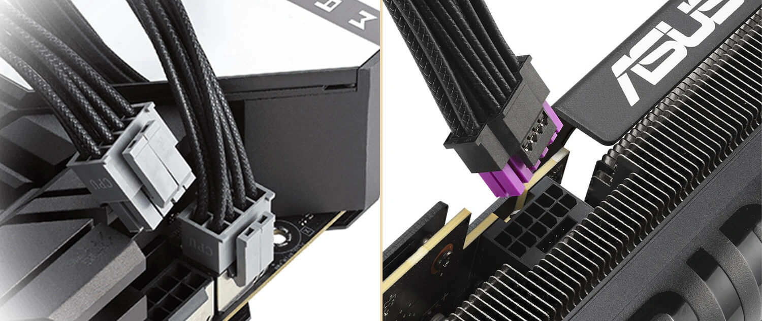 Кабели питания процессора и PCIe блока питания ASUS Pro WS 1600W Platinum