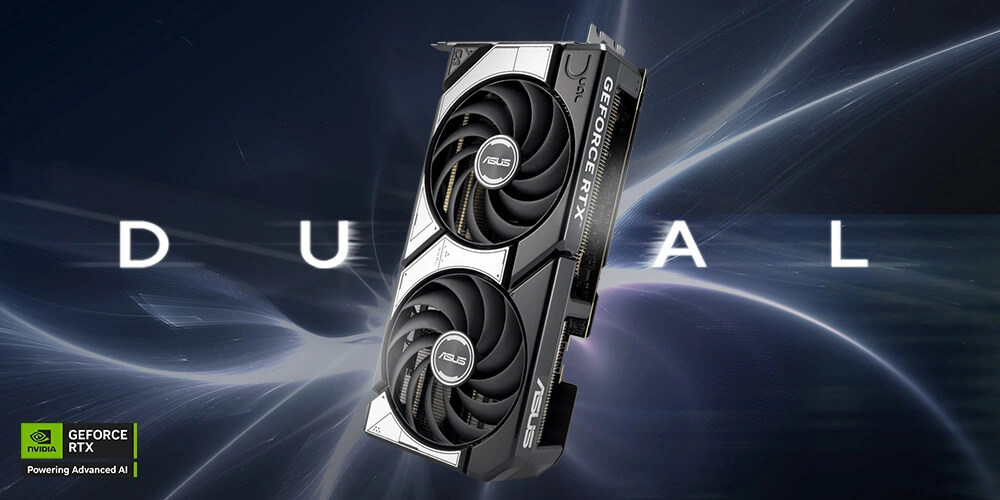 Видеокарта ASUS Dual GeForce RTX 5070 12GB GDDR7 OC Edition, общий вид