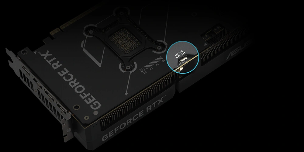 Переключатель профилей BIOS на видеокарте ASUS Dual GeForce RTX 5070