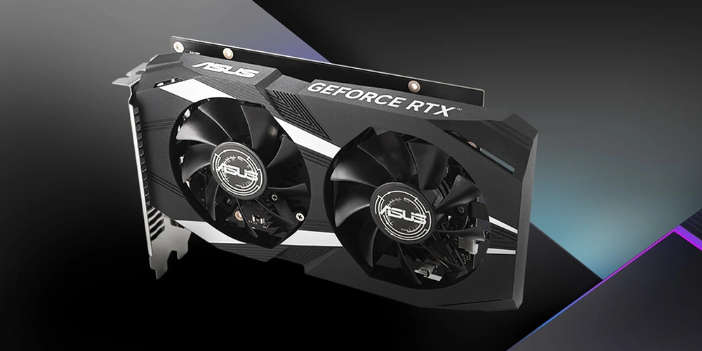 ASUS Dual GeForce RTX 3050 OC Edition 6GB GDDR6 — общий вид видеокарты