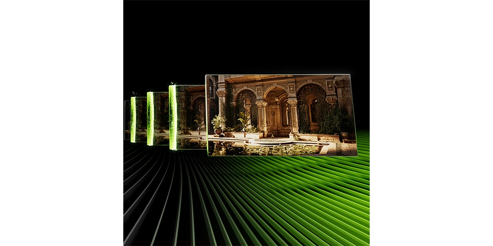 Иллюстрация технологии NVIDIA DLSS 4 с Multi Frame Generation