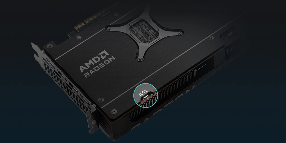 Переключатель Dual BIOS видеокарты ASUS Prime Radeon RX 9070 XT