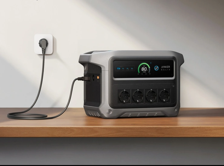 Зарядка станции Anker SOLIX C1000 Gen 2 от розетки 230 В