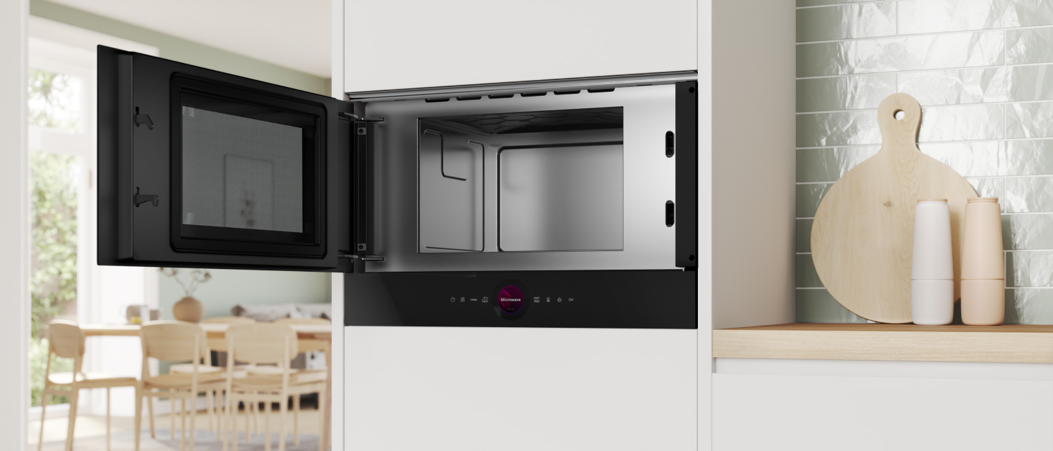 Вбудовувана мікрохвильова піч Bosch BFL7221B1 білого кольору — загальний вигляд