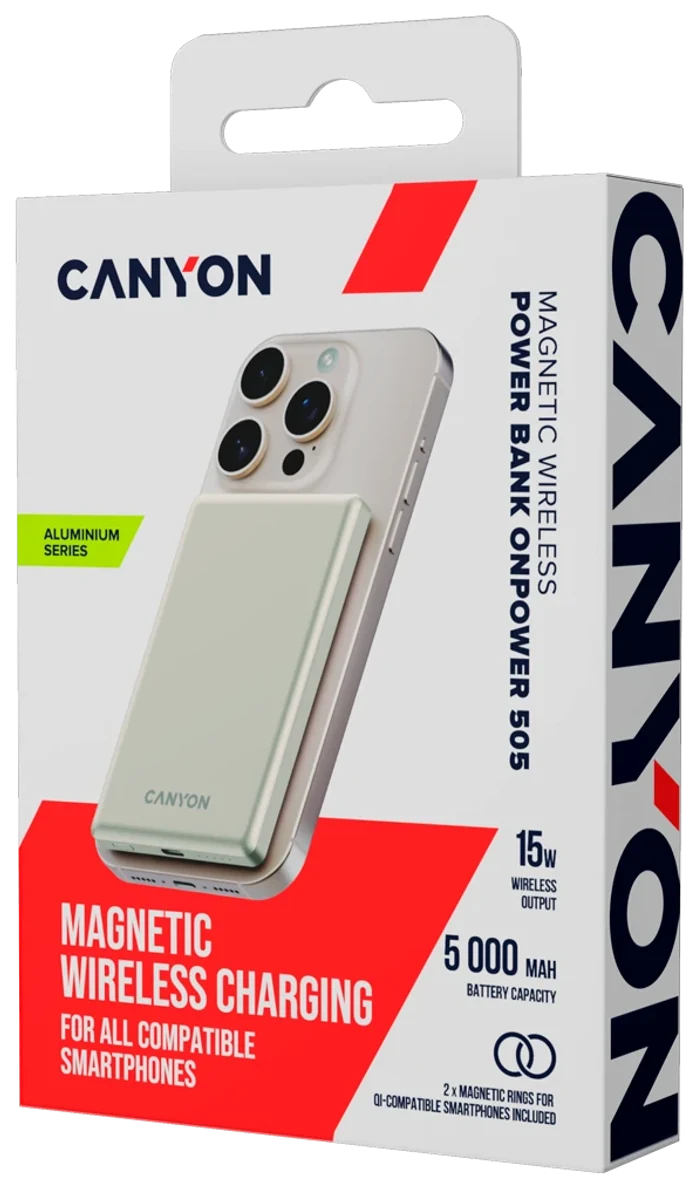 Портативный аккумулятор Canyon OnPower 505 Beige — комплект
