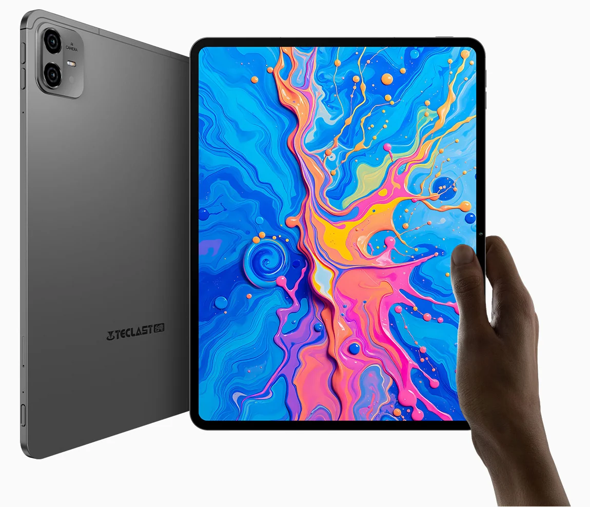 Планшет Teclast ArtPad Pro 12,7 дюйма сірого кольору спереду та ззаду