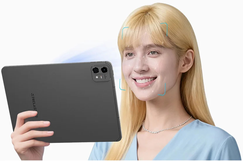 Дівчина розблоковує планшет Teclast ArtPad Pro за обличчям