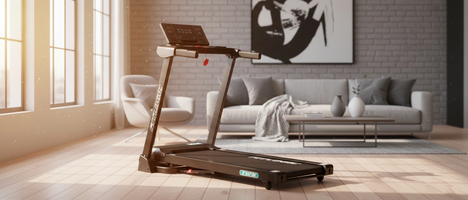 Бігова доріжка FitLogic T12B у світлій вітальні