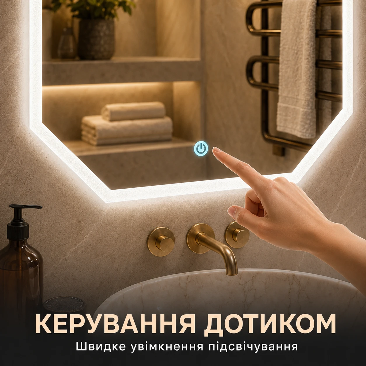 Сенсорный переключатель на зеркале