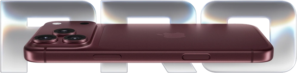 iPhone 18 Pro на фоне хромированных букв PRO