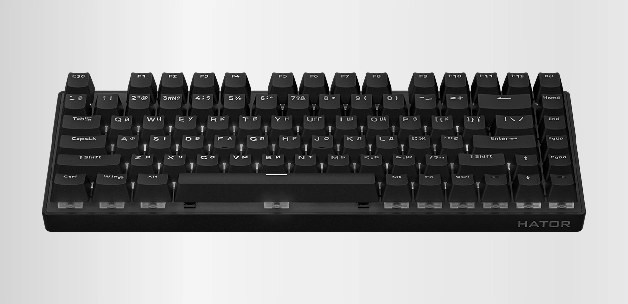 Клавіатура HATOR Icefall Mecha 75 Wireless з вимкненим підсвічуванням