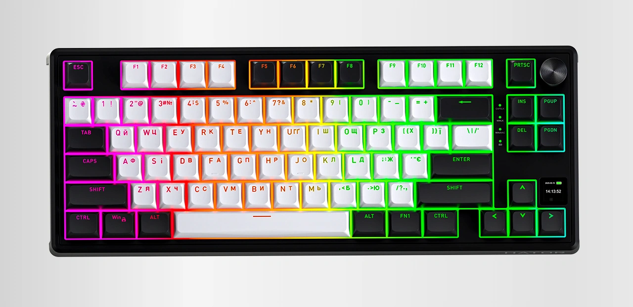 Клавиатура HATOR Skyfall 80 MAG Ultima 8K Wireless с включенной RGB-подсветкой