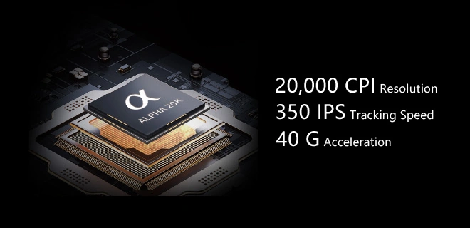 Сенсор Alpha 20K: 20 000 CPI, 350 IPS, прискорення 40 G