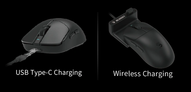 Зарядка мыши кабелем USB Type-C и на док-станции