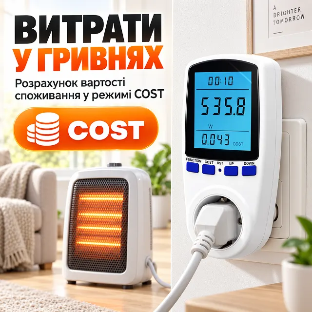 Розрахунок вартості споживання електроенергії в гривнях у режимі COST