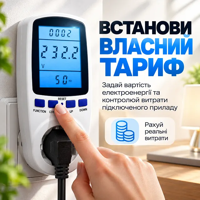 Налаштування власного тарифу на ватметрі для підрахунку вартості електроенергії