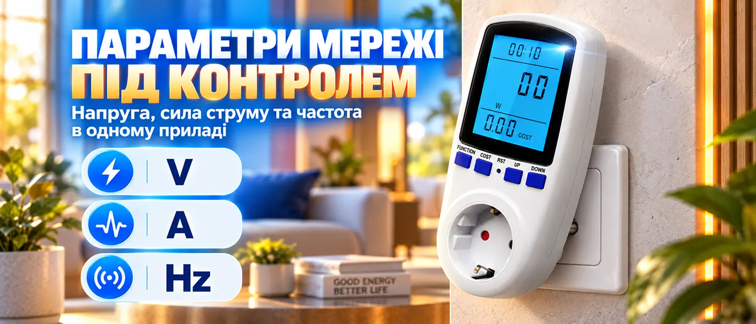 Цифровой энергометр-вольтметр Intertek White для измерения напряжения и мощности
