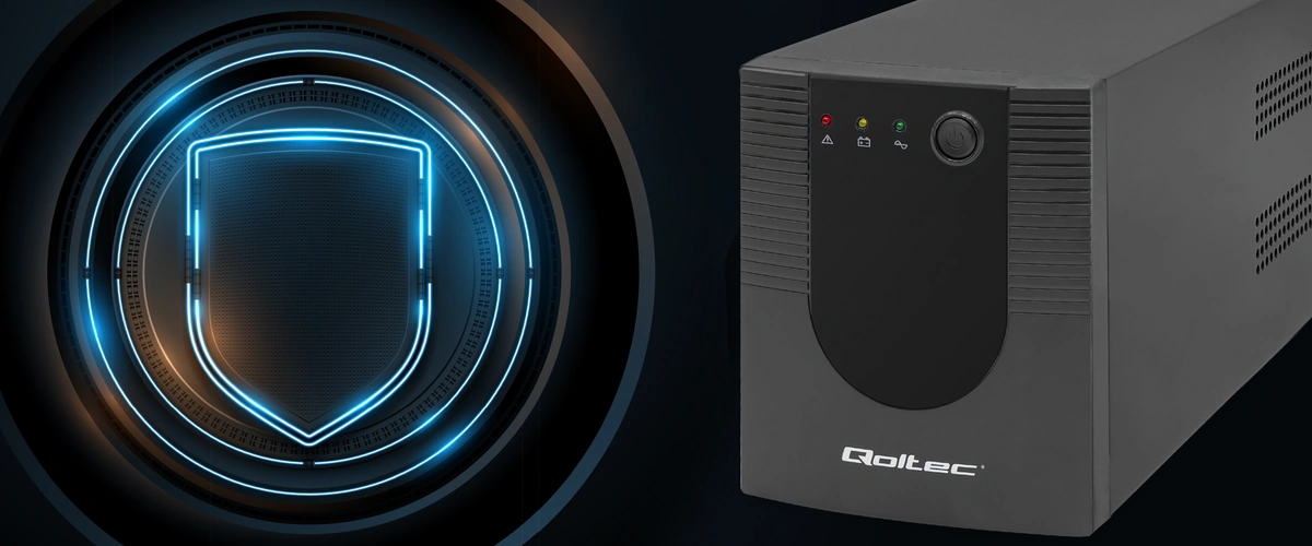ИБП Qoltec Monolith и символ защиты