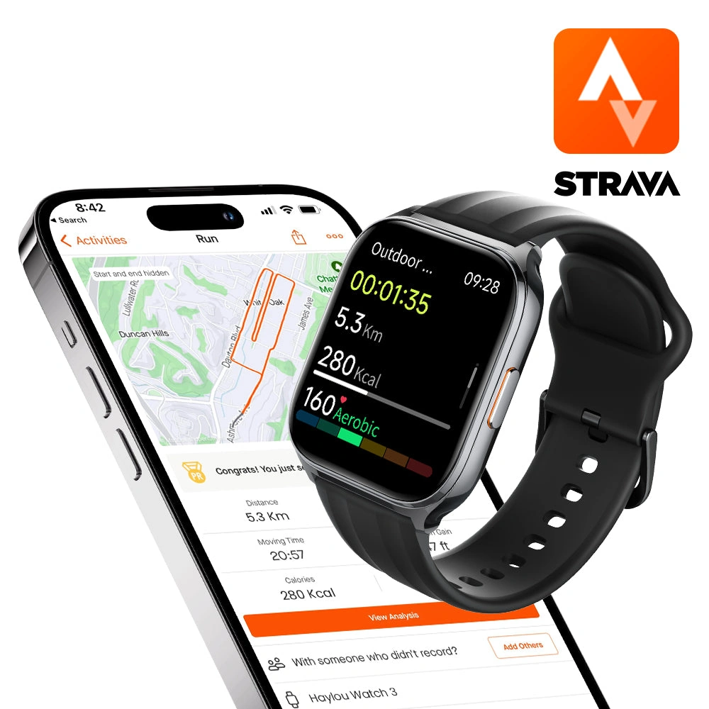 Haylou Watch 3 и приложение Strava на смартфоне