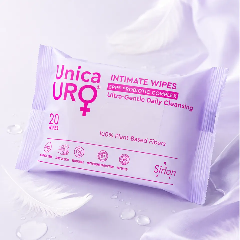 Упаковка вологих пробіотичних серветок UnicaUro Intimate Wipes на 20 штук