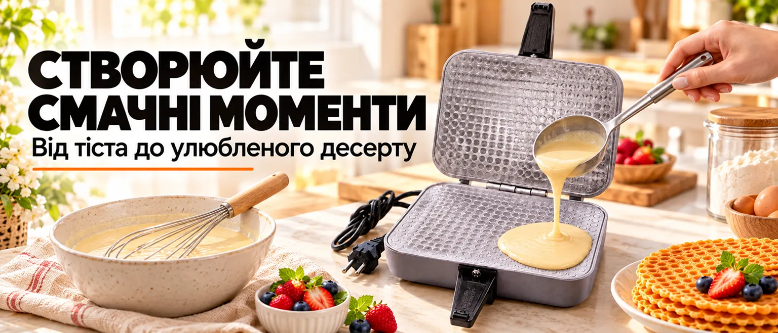 Електрична вафельниця Ласунка ЕВ-1/220 для тонких вафель та трубочок