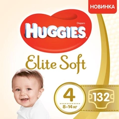 Подгузники Huggies Elite Soft 4 8-14 кг 132 шт (5029054566220)