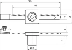 Замок накладной Muller для стекляных раздвижных дверей CL 22