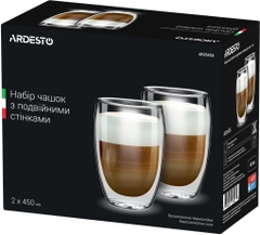 Набор чашек Ardesto с двойными стенками для латте 450 мл х 2 шт (AR2645G)