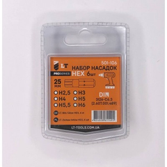 あたま Набор насадок HEX, 25 мм, 6 шт. ( 2,5; 3; 4; 5; 5,5; 6