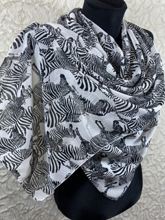 SODIAL(R) черно-белые шифоновые полоски полосатые женские шаль шарфы Пашмина подарок