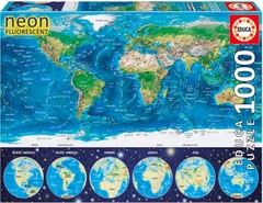 Пазл Educa Неон Карта мира 1000 элементов (8412668167605)