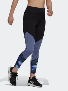adidas x Zoe Saldana Feelbrilliant AEROREADY 7/8 Printed Sport Tights -  Blue | GS3917 | adidas US
