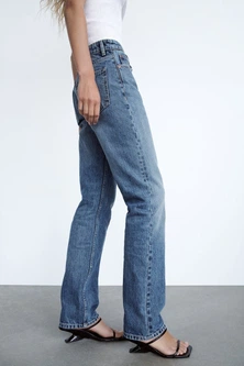 Джинсы прямого кроя Zara ZW The Mid Waist Straight 36 синий