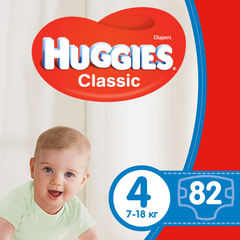 Подгузники Huggies Classic Giga 4 7-18 кг 82 шт (5029053547299)